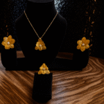 Golden Fleur Pendant Set with ring